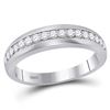 Image 3 : 1 & 1/3 CTW His & Hers Round Diamond Cluster Matching Bridal Wedding Ring 10kt White Gold - REF-75N5