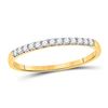 Image 1 : 1/6 CTW Round Pave-set Diamond Wedding Ring 10kt Yellow Gold - REF-11M9A