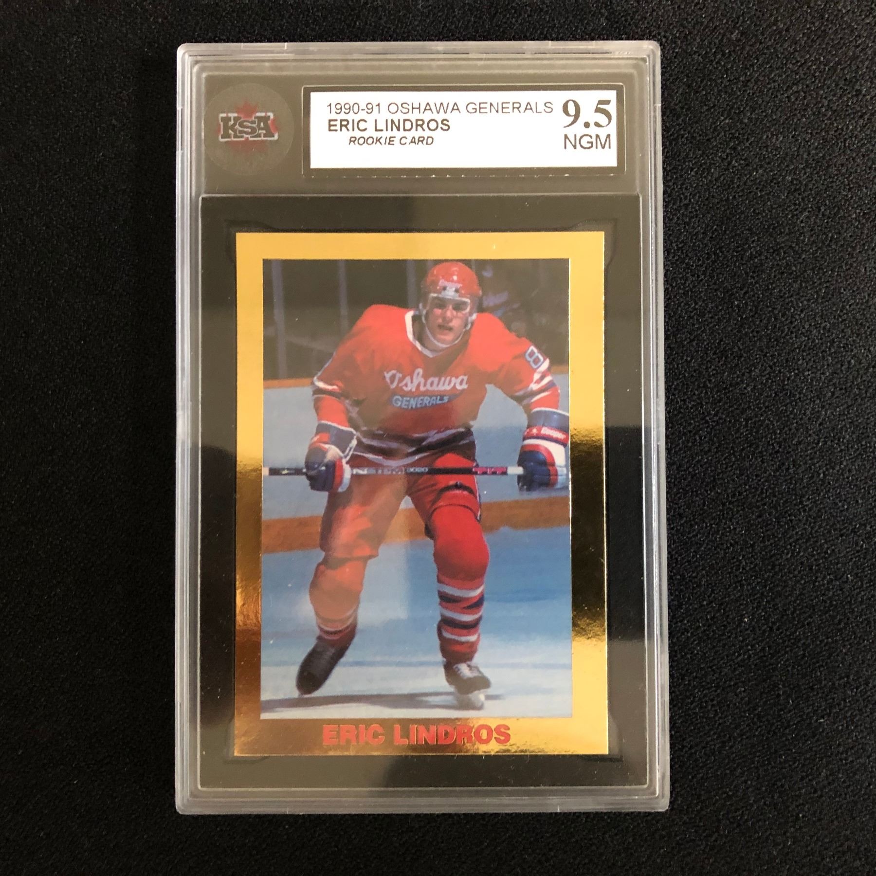 Eric Lindos Rookie 1990-91 OSHAWA GENERALS ERIC LINDROS Rookie Card (9.5 NGM)