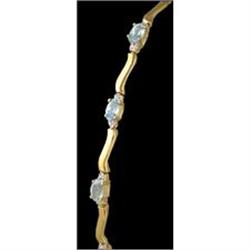Classical Blue Topaz and Diamond Bracelet