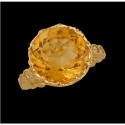 14KY Citrine and Diamond Ring