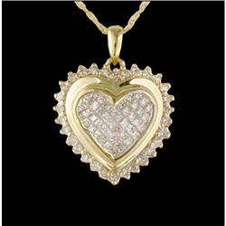Lovely invisible .50 ct. Diamond Heart Necklace