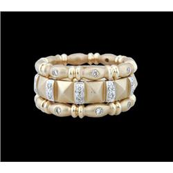 STYLISH 14K YELLOW STACKABLE DIAMOND TRIO RINGS