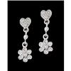 Image 1 : 14KW Gold .25ct Diamond Heart/Flower Dangle Ear