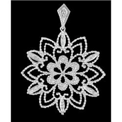 14KW Gold Diamond Flower Pendant