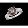 Image 1 : 14KW Gold Vintage-style Mystic Topaz/Diamond Ri