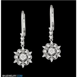 14KW .50ct Vintage-Style Snowflake Diamond Earr