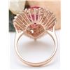Image 4 : 4.78 CTW Natural Ruby 14K Solid Rose Gold Diamond Ring