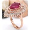 Image 5 : 4.78 CTW Natural Ruby 14K Solid Rose Gold Diamond Ring