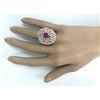 Image 4 : 5.98 CTW Natural Ruby And Diamond Ring In 14k Rose Gold