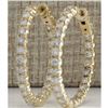 Image 2 : 2.13 CTW Natural Diamond Hoop Earrings 18K Solid Yellow Gold