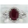 Image 1 : 2.30 CTW Ruby 14K White Gold Diamond Ring