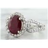 Image 2 : 2.30 CTW Ruby 18K White Gold Diamond Ring