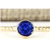 Image 1 : 1.00 CTW Natural Tanzanite Ring In 18K Yellow Gold