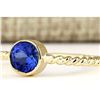 Image 2 : 1.00 CTW Natural Tanzanite Ring In 18K Yellow Gold