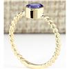Image 3 : 1.00 CTW Natural Tanzanite Ring In 18K Yellow Gold