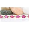Image 3 : 9.50 CTW Natural Ruby 14K Solid Yellow Gold Diamond Bracelet