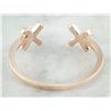 Image 4 : 0.10 CTW Diamond 14K Rose Gold Double X Open Front Ring