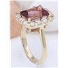 Image 4 : 6.60 CTW Natural Tourmaline 18K Solid Yellow Gold Diamond Ring