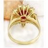 Image 3 : 2.15 CTW Natural Ruby 14K Solid Yellow Gold Diamond Ring