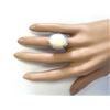 Image 4 : 11.41 CTW Natural Opal And Diamond Ring In 14k White Gold