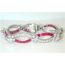 3506 CARTIER PARIS 18KW Gold Bracelet w/Ruby/Diamonds