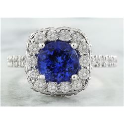 2.87 CTW Tanzanite 14K White Gold Diamond Ring