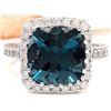 Image 1 : 7.91 CTW Natural Topaz 18K Solid White Gold Diamond Ring