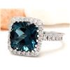 Image 2 : 7.91 CTW Natural Topaz 18K Solid White Gold Diamond Ring