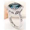 Image 4 : 7.91 CTW Natural Topaz 18K Solid White Gold Diamond Ring