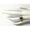 Image 4 : 3.60 CTW Natural Emerald And Diamond Ring In 14K Solid Yellow Gold