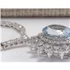 Image 2 : 14.86 CTW Natural Aquamarine And Diamond Necklace In 14K White Gold