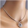 Image 4 : 14.86 CTW Natural Aquamarine And Diamond Necklace In 14K White Gold