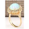 Image 3 : 6.53 CTW Natural Opal And Diamond Ring In 18K Yellow Gold