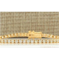 4.45 CTW Natural Diamond Bracelet In 18K Yellow Gold