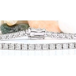 5.00 CTW Natural Diamond 18K Solid White Gold Bracelet