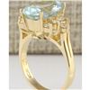 Image 3 : 4.75 CTW Natural Aquamarine And Diamond Ring In 14k Yellow Gold