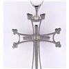 Image 3 : 0.25 CTW Natural Cross Diamond Pendant In 14k Solid White Gold