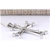 Image 4 : 0.25 CTW Natural Cross Diamond Pendant In 14k Solid White Gold