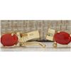 Image 3 : 67.80 CTW Natural Red Coral And Diamond Necklace In 18K Yellow Gold