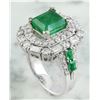 Image 5 : 5.75 CTW Emerald 14K White Gold Diamond Ring