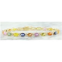 13.57 CTW Sapphire 18K Yellow Gold Diamond Ring
