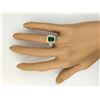 Image 4 : 3.30 CTW Natural Emerald And Diamond Ring In 14k White Gold