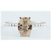 Image 1 : 1.50 CTW Morganite 18K White Gold Ring