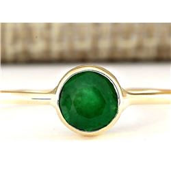 0.85 CTW Natural Emerald Ring In 14k Yellow Gold