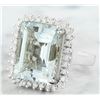 Image 2 : 10.77 CTW Aquamarine 18K White Gold Diamond Ring