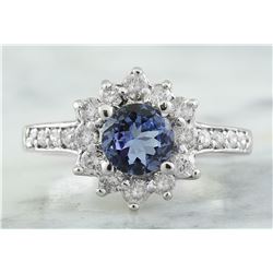 1.88 CTW Tanzanite 14K White Gold Diamond Ring