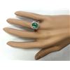 Image 4 : 4.18 CTW Natural Emerald And Diamond Ring In 18K Rose Gold
