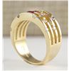 Image 3 : 1.00 CTW Natural Ruby And Diamond Ring In 14k Yellow Gold