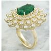 Image 3 : 7.15 CTW Emerald 18K Yellow Gold Diamond Ring